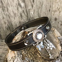 Load image into Gallery viewer, Leather boot bracelet featuring crystal concho and charms