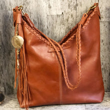 Load image into Gallery viewer, Artisan Leather Allyson Bag with Aspen Leaf Tassel
