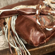 Load image into Gallery viewer, Western Bohemian Vintage Needlepoint and Italian Leather Bag