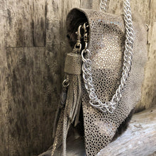 Load image into Gallery viewer, Metallic Leather and Shearling Festival Bag