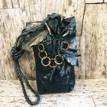 Load image into Gallery viewer, Leather and Flowers Mini Festival Bag