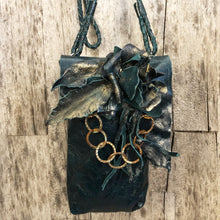 Load image into Gallery viewer, Leather and Flowers Mini Festival Bag