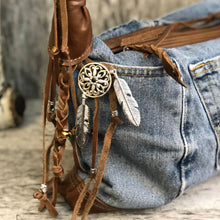 Load image into Gallery viewer, Denim and Leather Hobo Style Bag