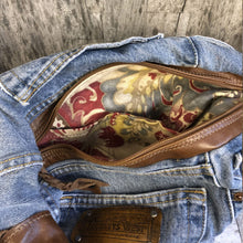 Load image into Gallery viewer, Denim and Leather Hobo Style Bag