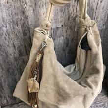 Load image into Gallery viewer, Italian Suede Leather Hobo Bag