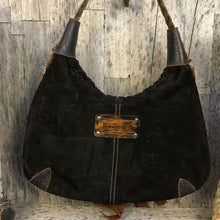 Load image into Gallery viewer, One-of-a-kind Black Suede Western Bohemian Hobo bag