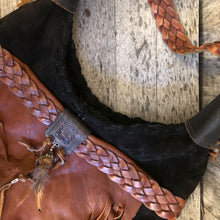 Load image into Gallery viewer, One-of-a-kind Black Suede Western Bohemian Hobo bag