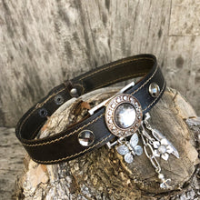 Load image into Gallery viewer, Leather boot bracelet featuring crystal concho and charms
