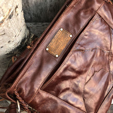 Load image into Gallery viewer, Western Bohemian Vintage Needlepoint and Italian Leather Bag
