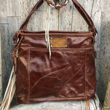 Load image into Gallery viewer, Western Bohemian Vintage Needlepoint and Italian Leather Bag
