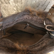 Load image into Gallery viewer, Rustic Leather and Cow Hide Bag with Braided Strap
