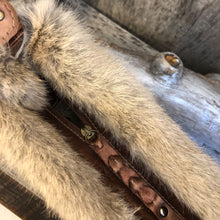 Load image into Gallery viewer, Metallic Copper Leather Tote with Rustic Leather and Fur Trim
