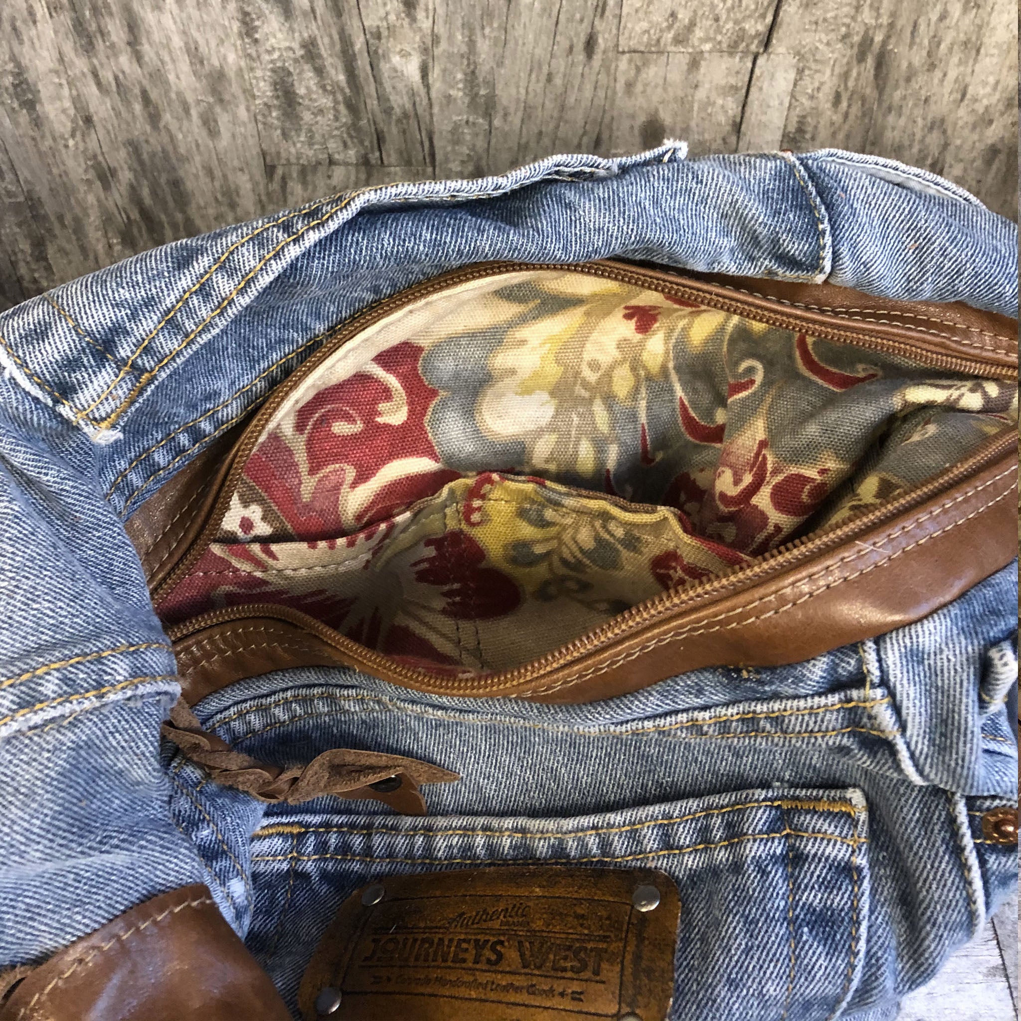 Denim and Leather Hobo Style Bag – Journeys West