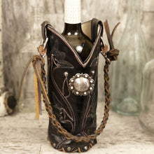 Load image into Gallery viewer, Cowboy boot Spirit bottle bag with concho
