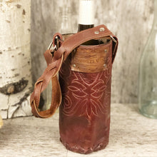 Load image into Gallery viewer, Vintage cowboy boot Spirit bag in merlot leather with crystal rivets and concho
