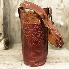 Load image into Gallery viewer, Vintage cowboy boot Spirit bag with verdigris spots and concho
