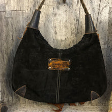 Load image into Gallery viewer, One-of-a-kind Black Suede Western Bohemian Hobo bag
