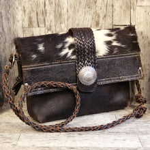 Load image into Gallery viewer, Cow Hide Cross Body Bag with Buffalo Hide
